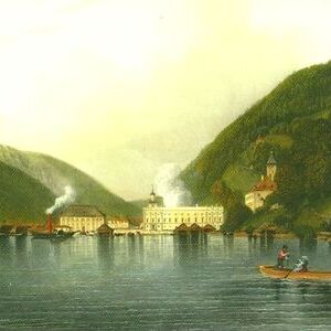 Nach 1841, mit gemauertem Turm