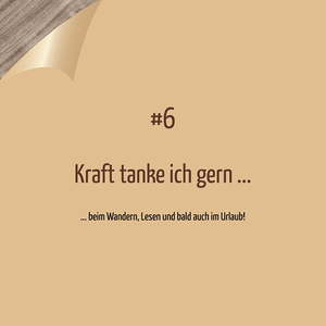 Frage Nr. 6: Kraft tanke ich gern...